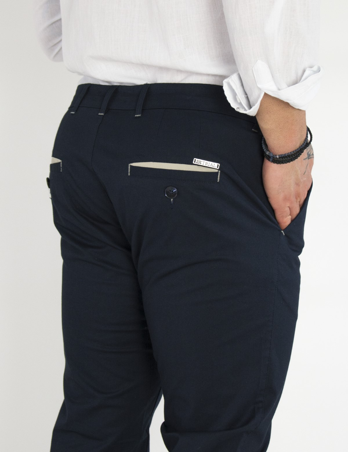 Trial ανδρικό μπλε υφασμάτινο Chinos παντελόνι 23 LoganB φωτογραφία